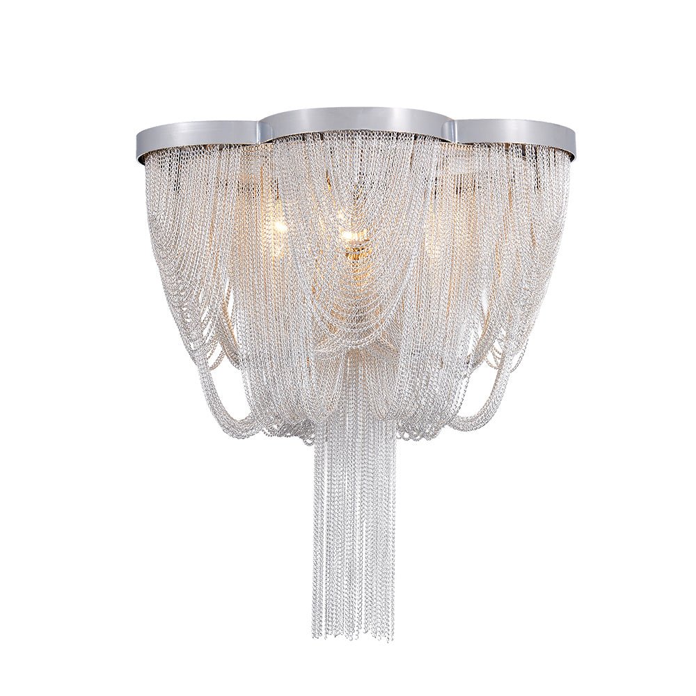Plotuva Metal Empire Chain Tassel Flush Mount Ceiling Light