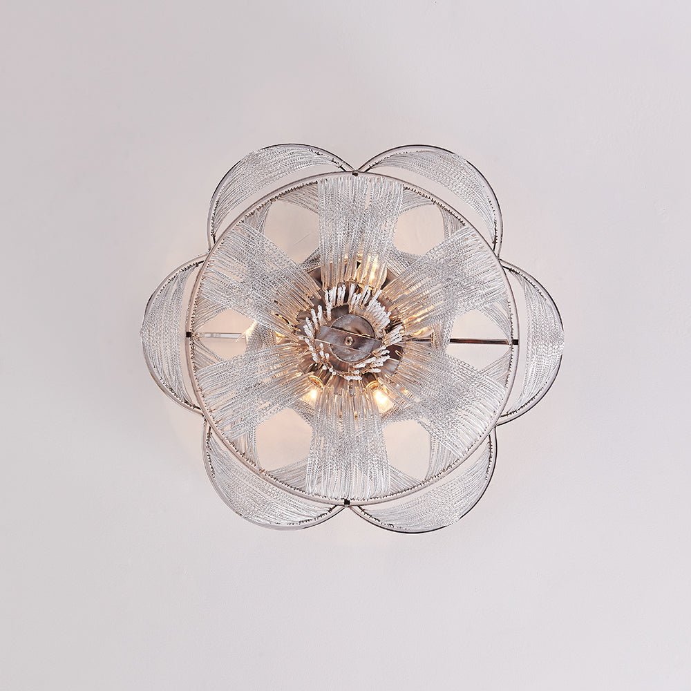 Plotuva Metal Empire Chain Tassel Flush Mount Ceiling Light