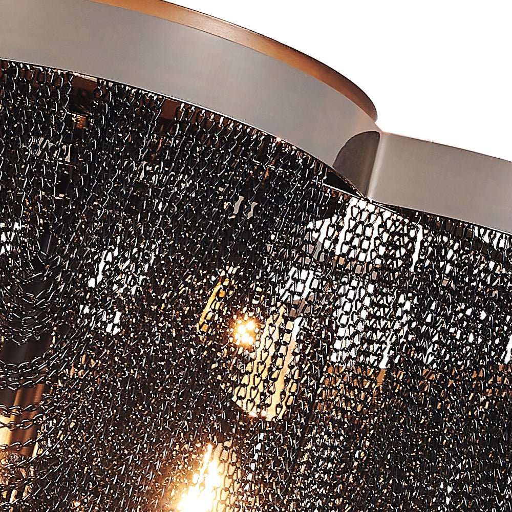 Plotuva Metal Empire Chain Tassel Flush Mount Ceiling Light