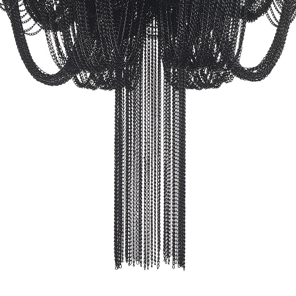 Plotuva Metal Empire Chain Tassel Flush Mount Ceiling Light