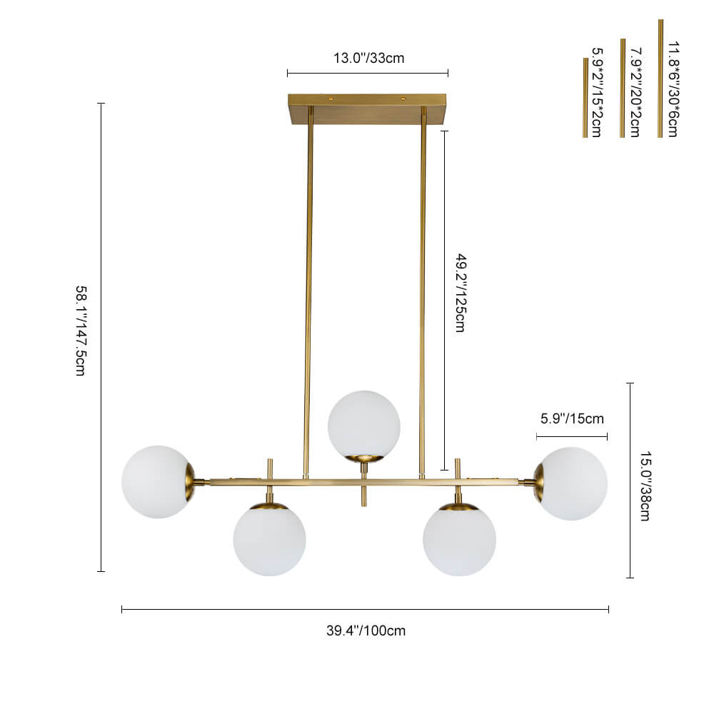 Alvno Linear Glass Chandelier