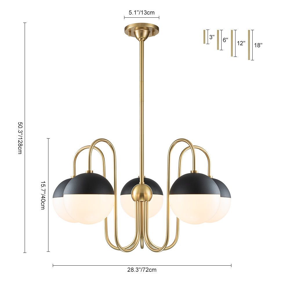 Varma Milky Modern Glass Chandelier