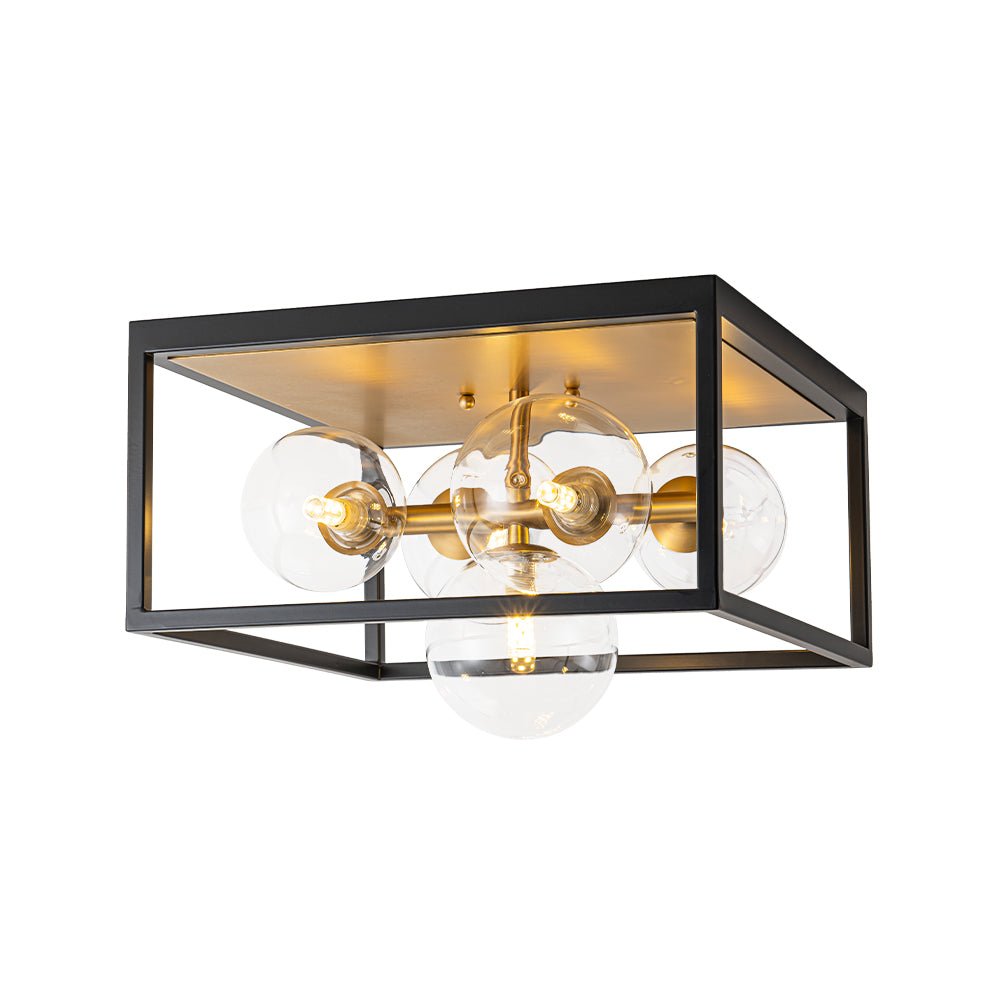 Raudun Square Box Globe Glass Flush Mount Light