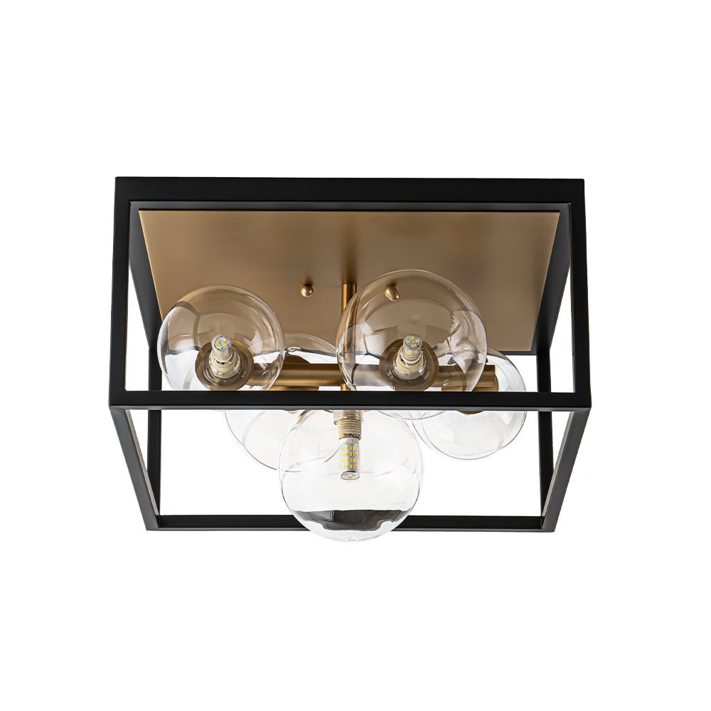 Raudun Square Box Globe Glass Flush Mount Light