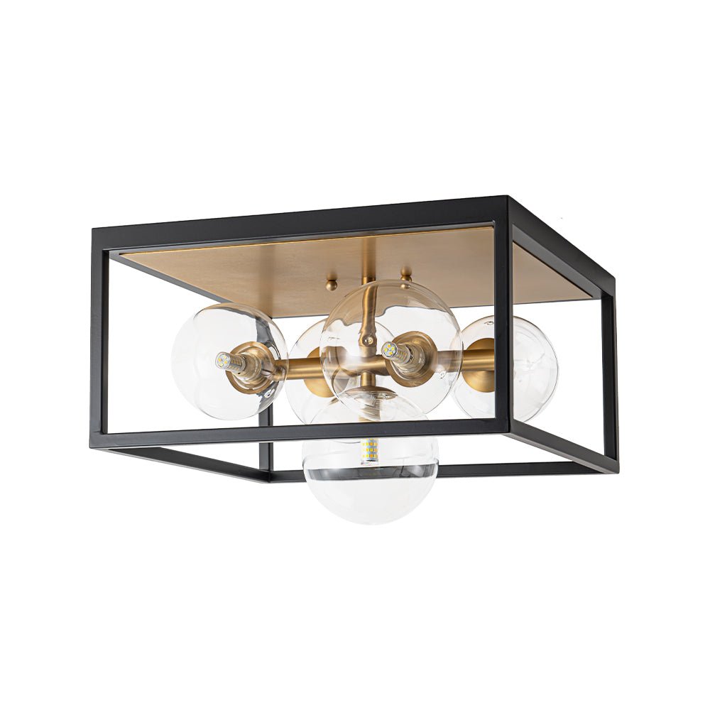 Raudun Square Box Globe Glass Flush Mount Light