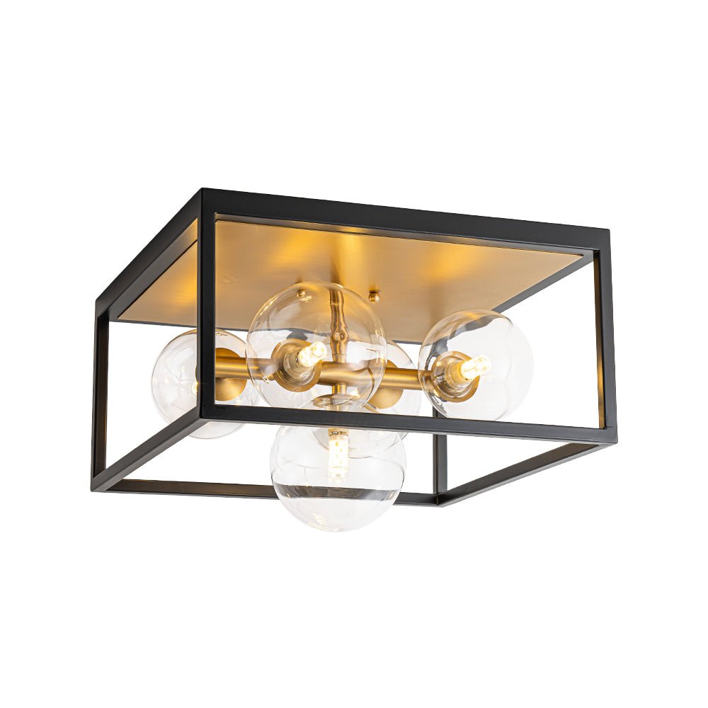 Raudun Square Box Globe Glass Flush Mount Light