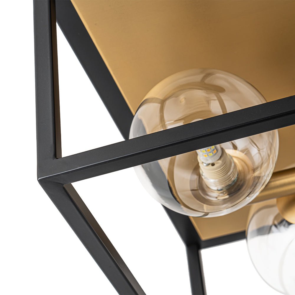 Raudun Square Box Globe Glass Flush Mount Light