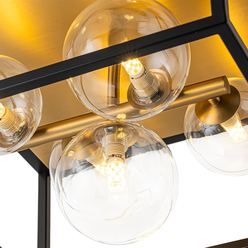 Raudun Square Box Globe Glass Flush Mount Light