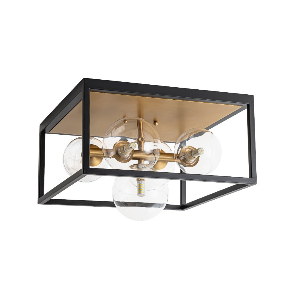 Raudun Square Box Globe Glass Flush Mount Light