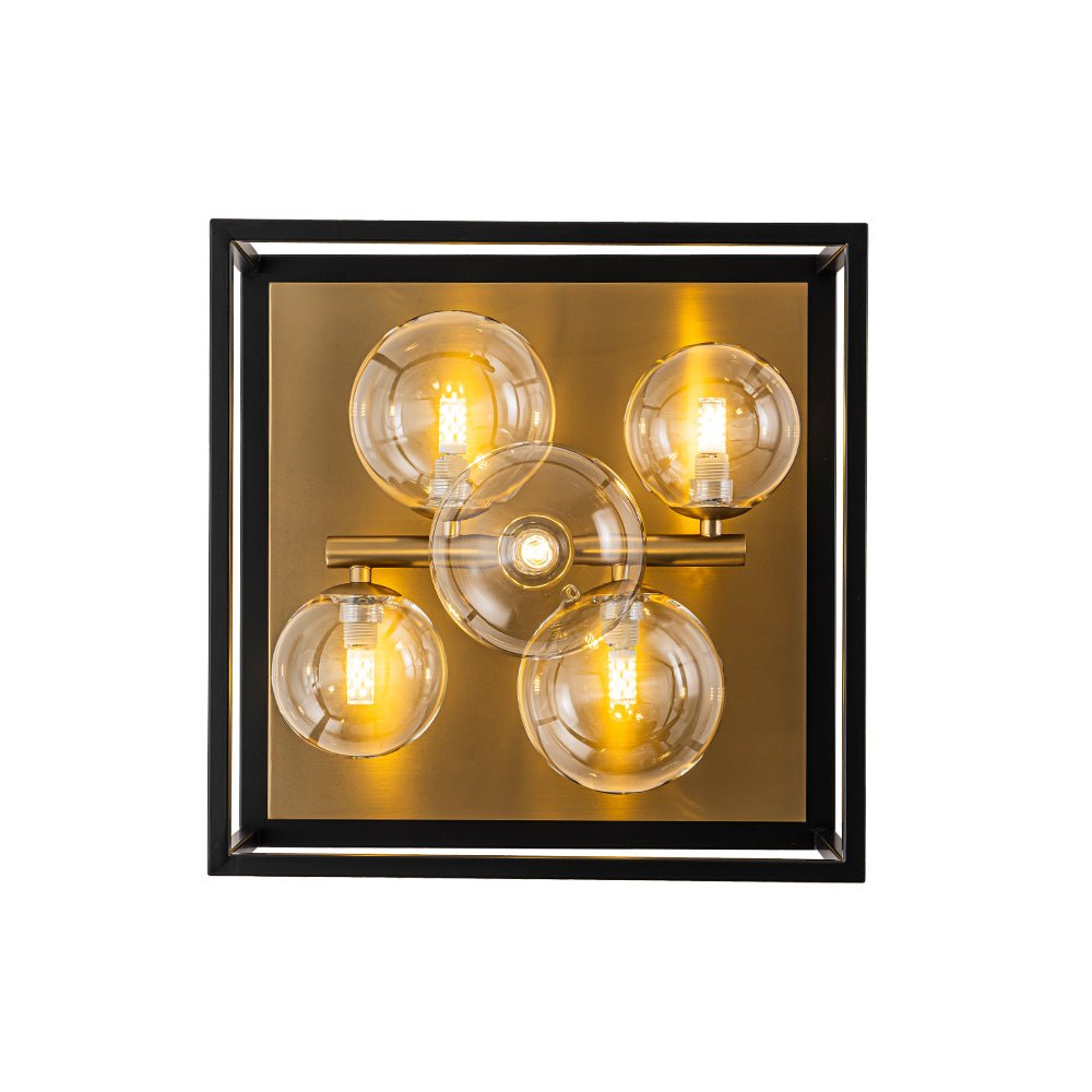 Raudun Square Box Globe Glass Flush Mount Light