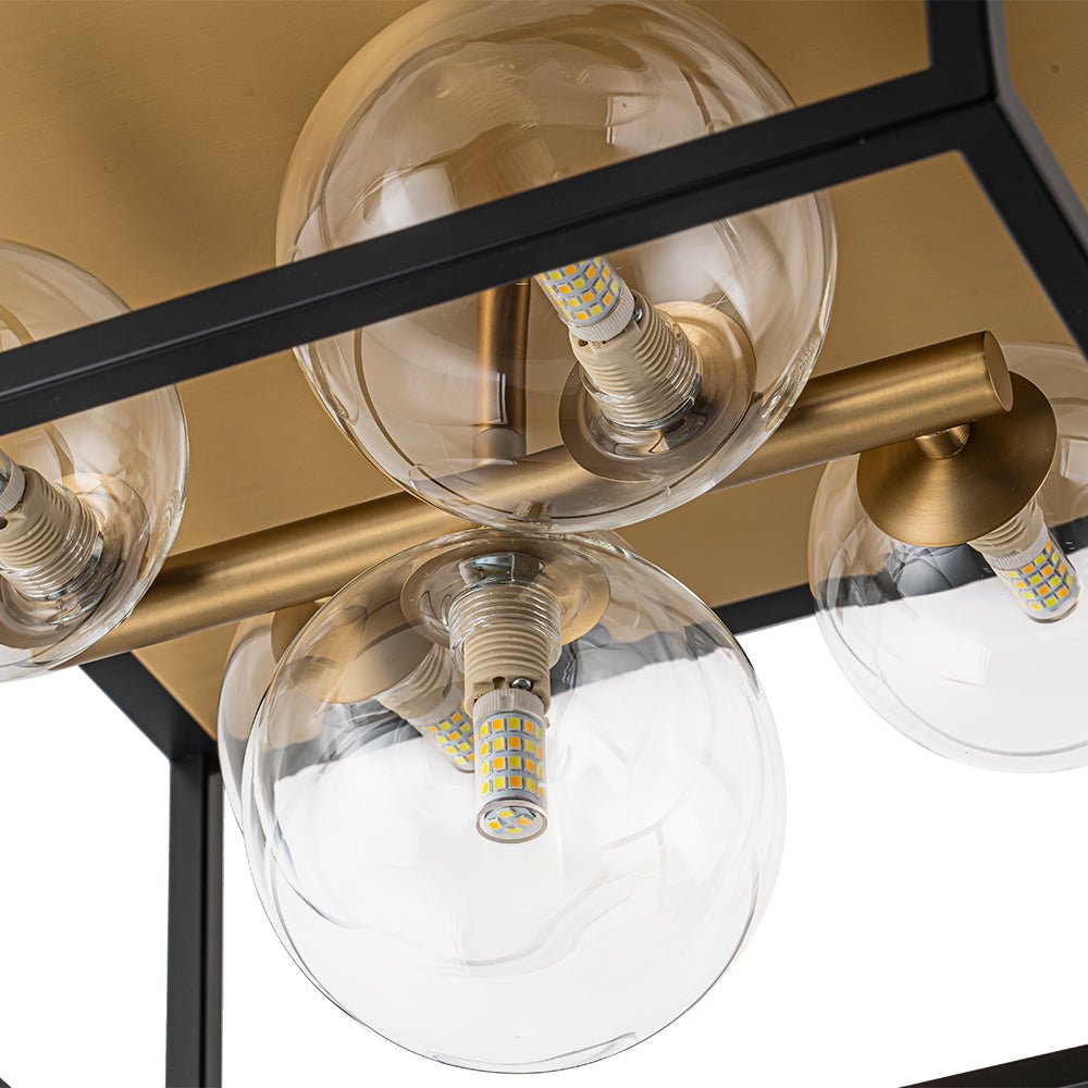Raudun Square Box Globe Glass Flush Mount Light