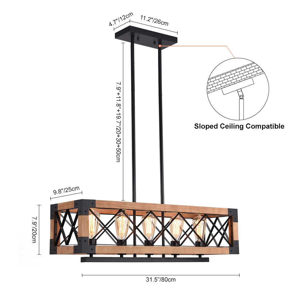 Astora Modern Metal Wood Chandelier
