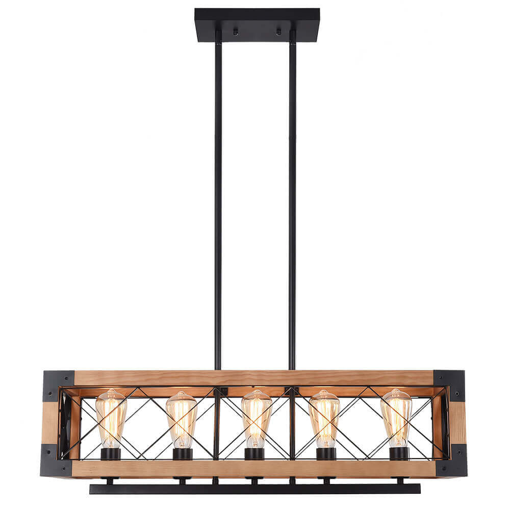 Astora Modern Metal Wood Chandelier