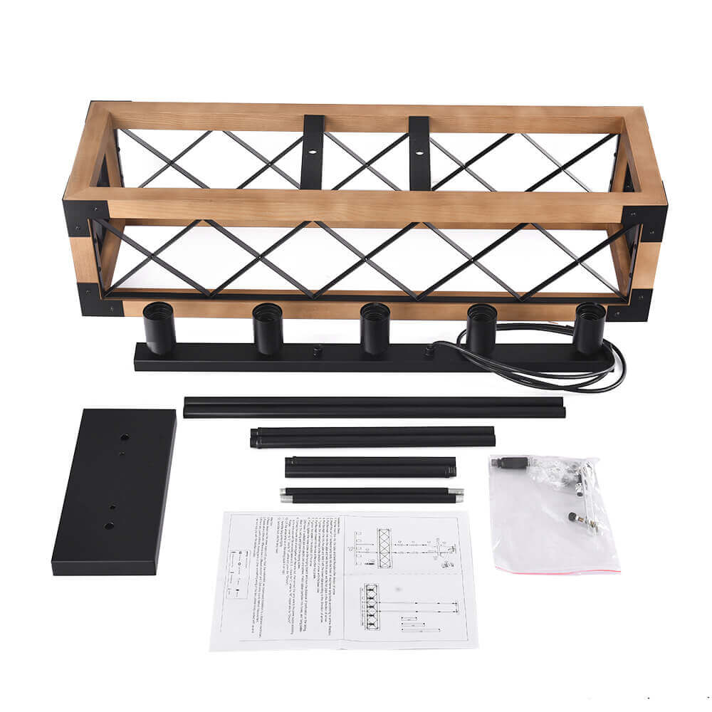 Astora Modern Metal Wood Chandelier