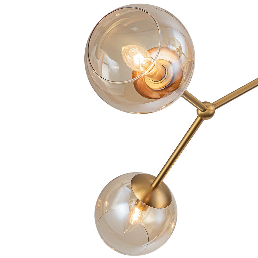 Eirikuvum Globe Branch Sputnik Amber Glass Chandelier