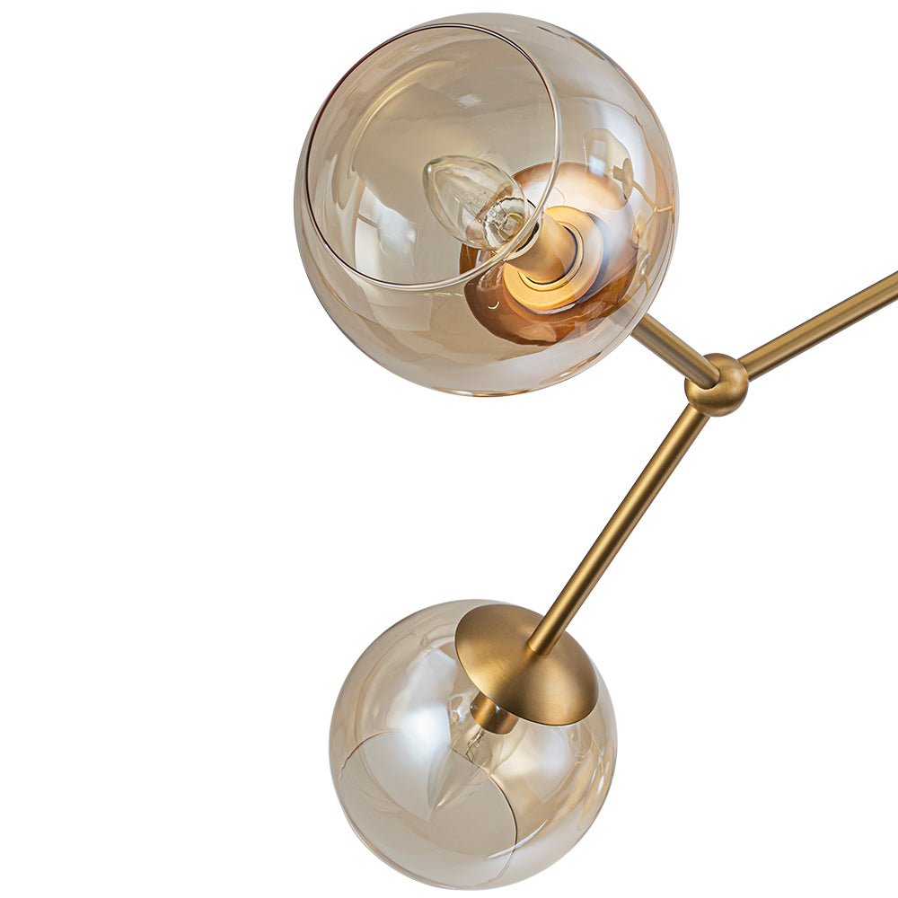 Eirikuvum Globe Branch Sputnik Amber Glass Chandelier