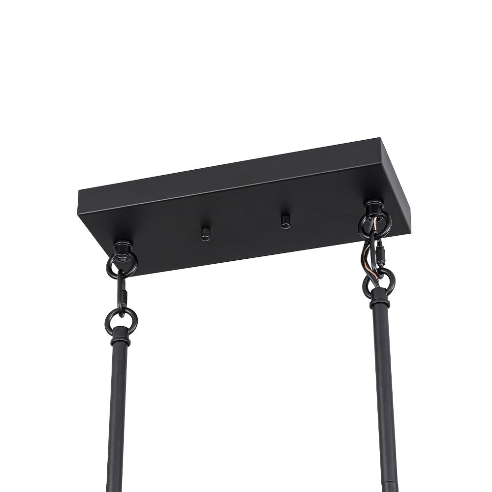 Dvaluvyx Candle Ripple Black Rectangle Glass Pendant Light