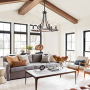 Dvalir Farmhouse Wagon Wheel Metal Chandelier