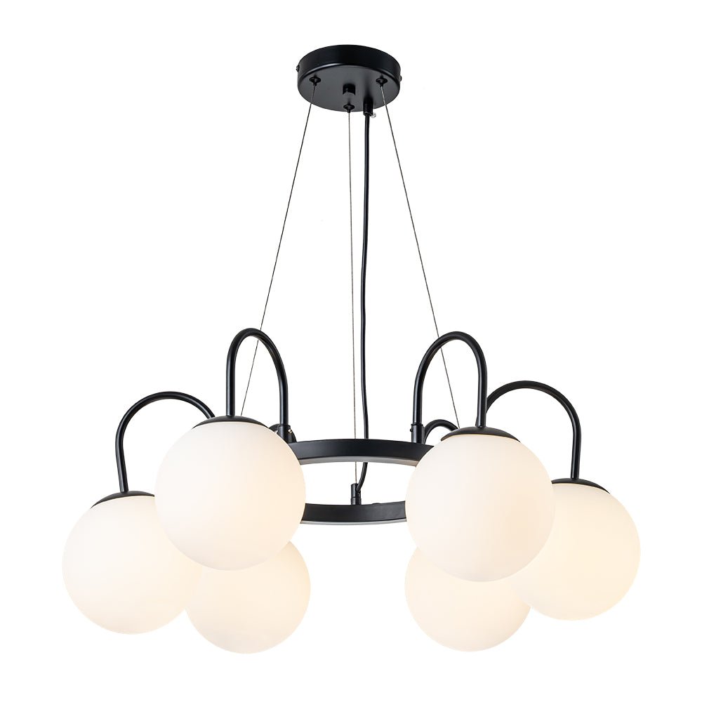 Ulfuvyt Frosted Globe Bubble Glass Chandelier - Lamp Copper