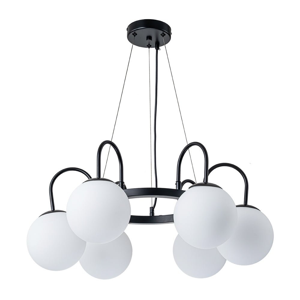 Ulfuvyt Frosted Globe Bubble Glass Chandelier - Lamp Copper