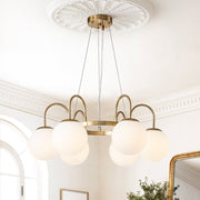 Ulfuvyt Frosted Globe Bubble Glass Chandelier - Lamp Copper