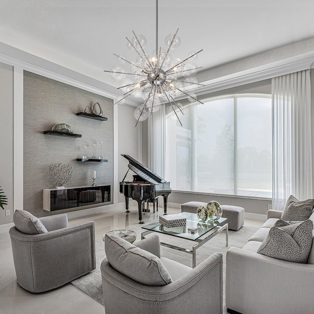 Mjolkunix Globe Bubble Sputnik Sunburst Glass Chandelier
