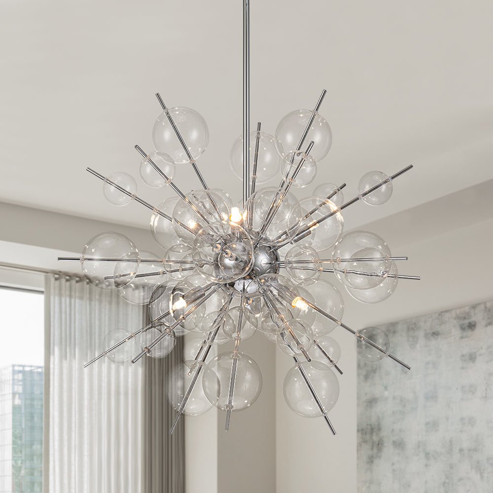 Mjolkunix Globe Bubble Sputnik Sunburst Glass Chandelier