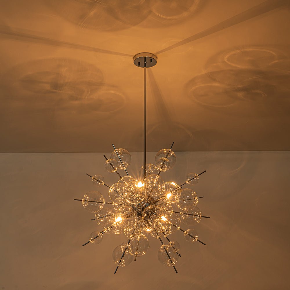 Mjolkunix Globe Bubble Sputnik Sunburst Glass Chandelier