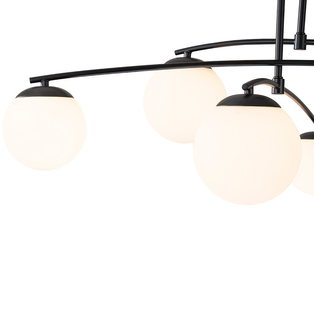 Sifuvix Milky Globe Linear Sputnik Glass Ceiling Light