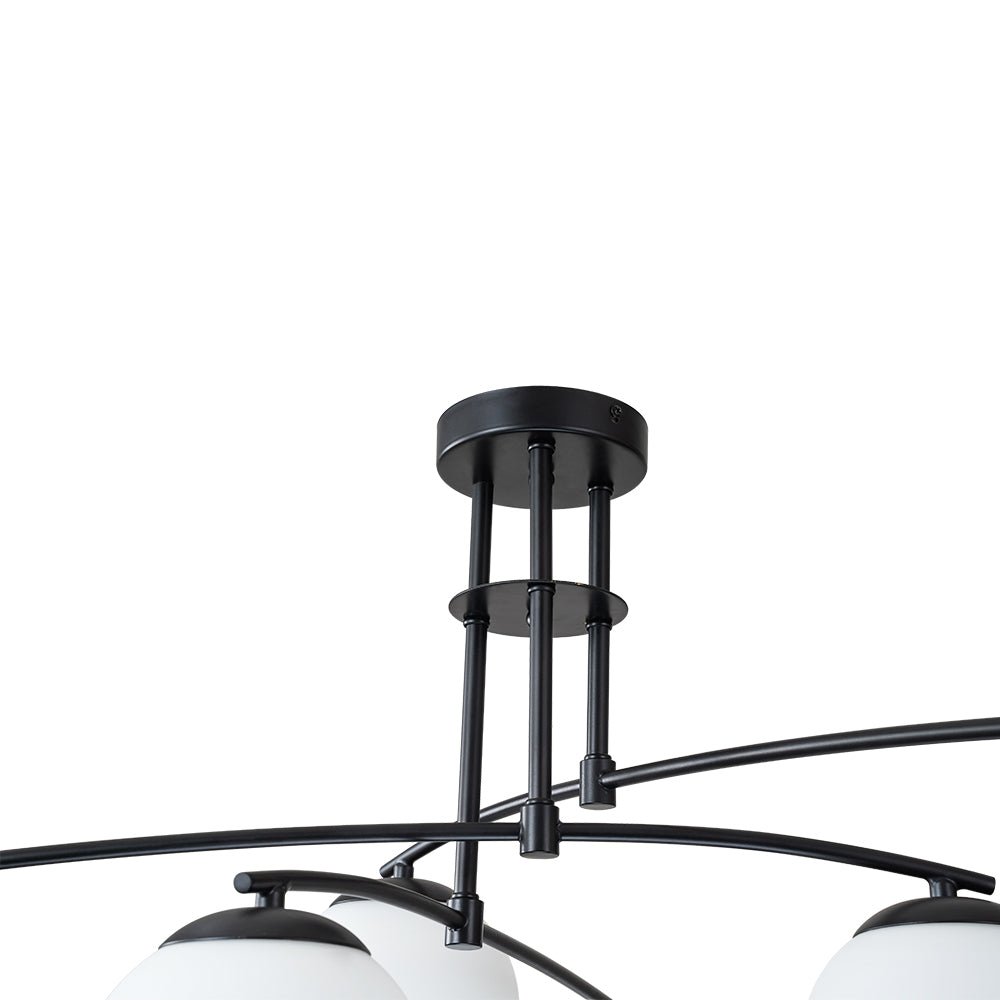 Sifuvix Milky Globe Linear Sputnik Glass Ceiling Light