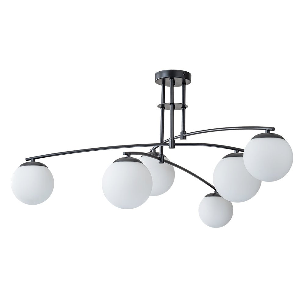 Sifuvix Milky Globe Linear Sputnik Glass Ceiling Light