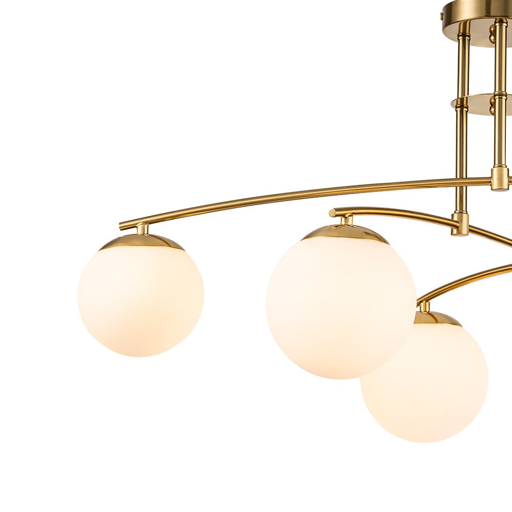 Sifuvix Milky Globe Linear Sputnik Glass Ceiling Light