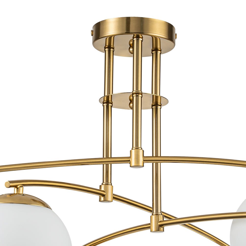 Sifuvix Milky Globe Linear Sputnik Glass Ceiling Light