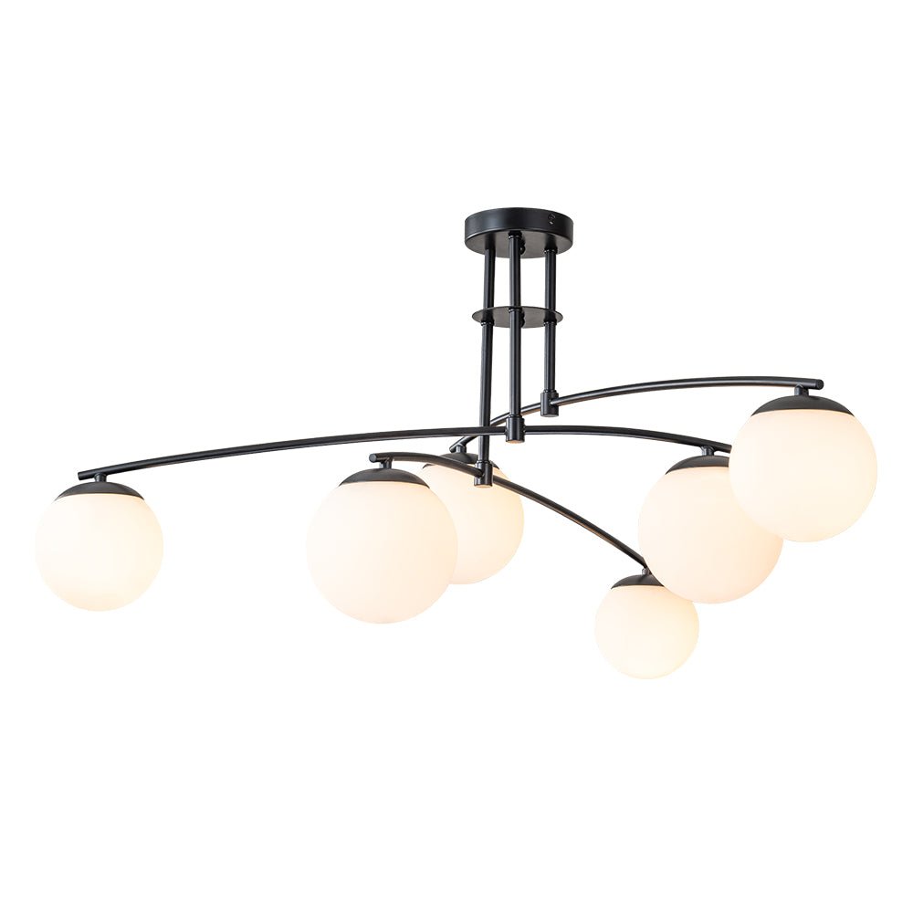 Sifuvix Milky Globe Linear Sputnik Glass Ceiling Light