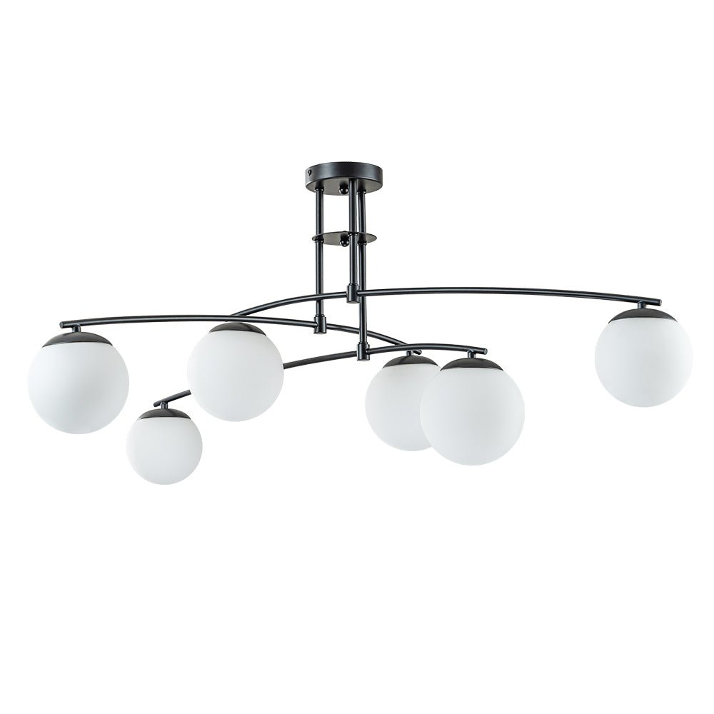 Sifuvix Milky Globe Linear Sputnik Glass Ceiling Light