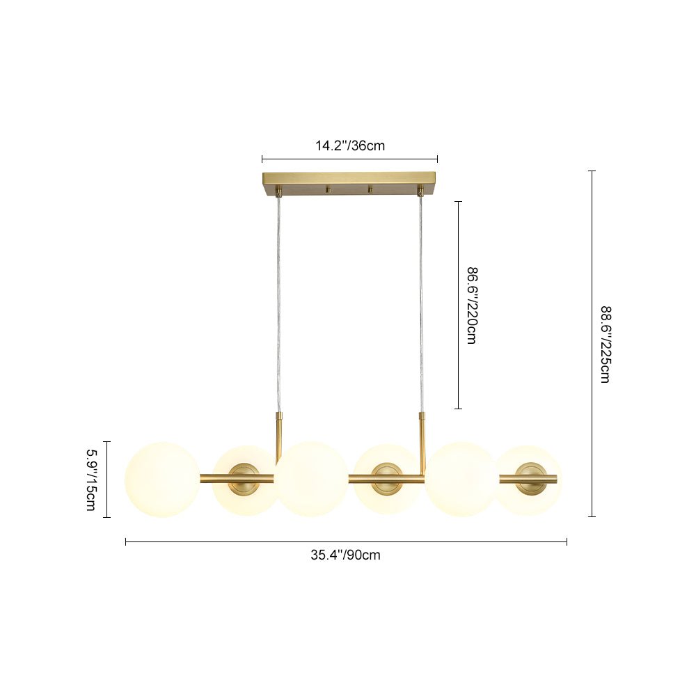 Fljotulix Linear Opal Glass Chandelier