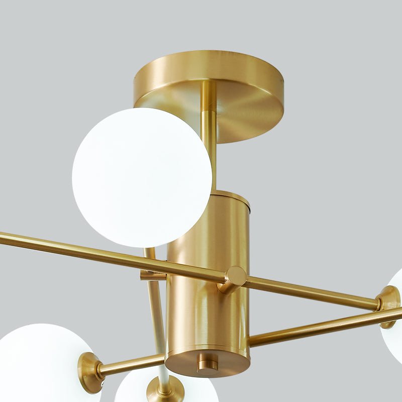 Odin Modern Linear Sputnik Glass Semi Flush Ceiling Light