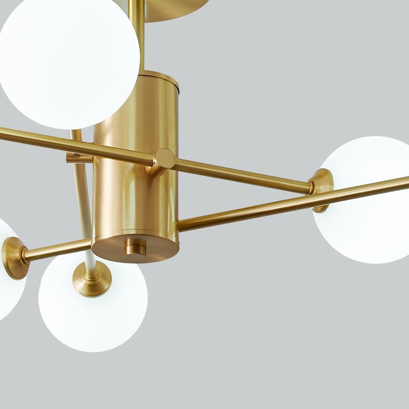 Odin Modern Linear Sputnik Glass Semi Flush Ceiling Light