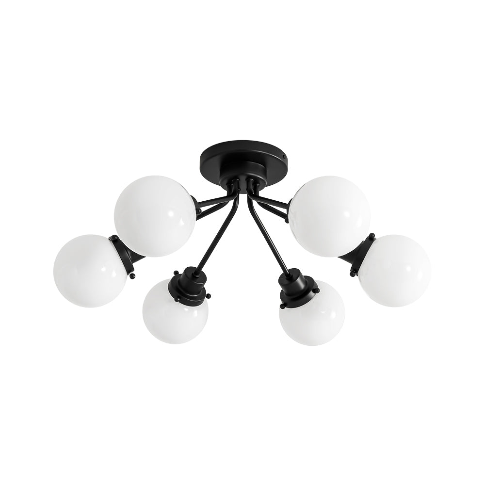Blikunix Globe Sputnik Opal Glass Semi Flush Mount Ceiling Light