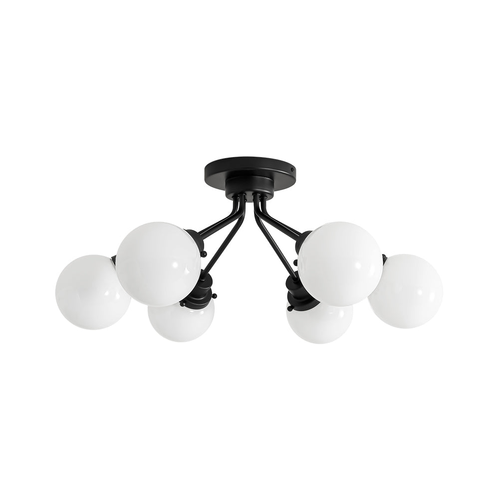 Blikunix Globe Sputnik Opal Glass Semi Flush Mount Ceiling Light
