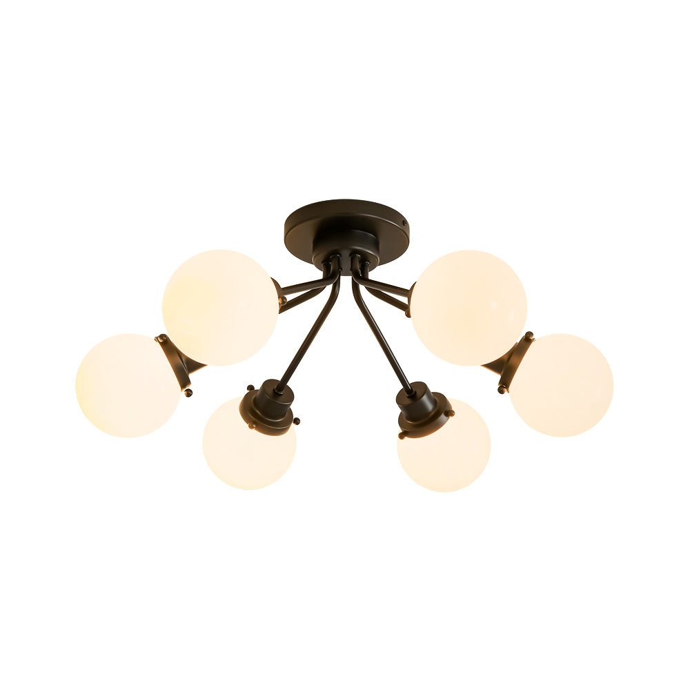 Blikunix Globe Sputnik Opal Glass Semi Flush Mount Ceiling Light