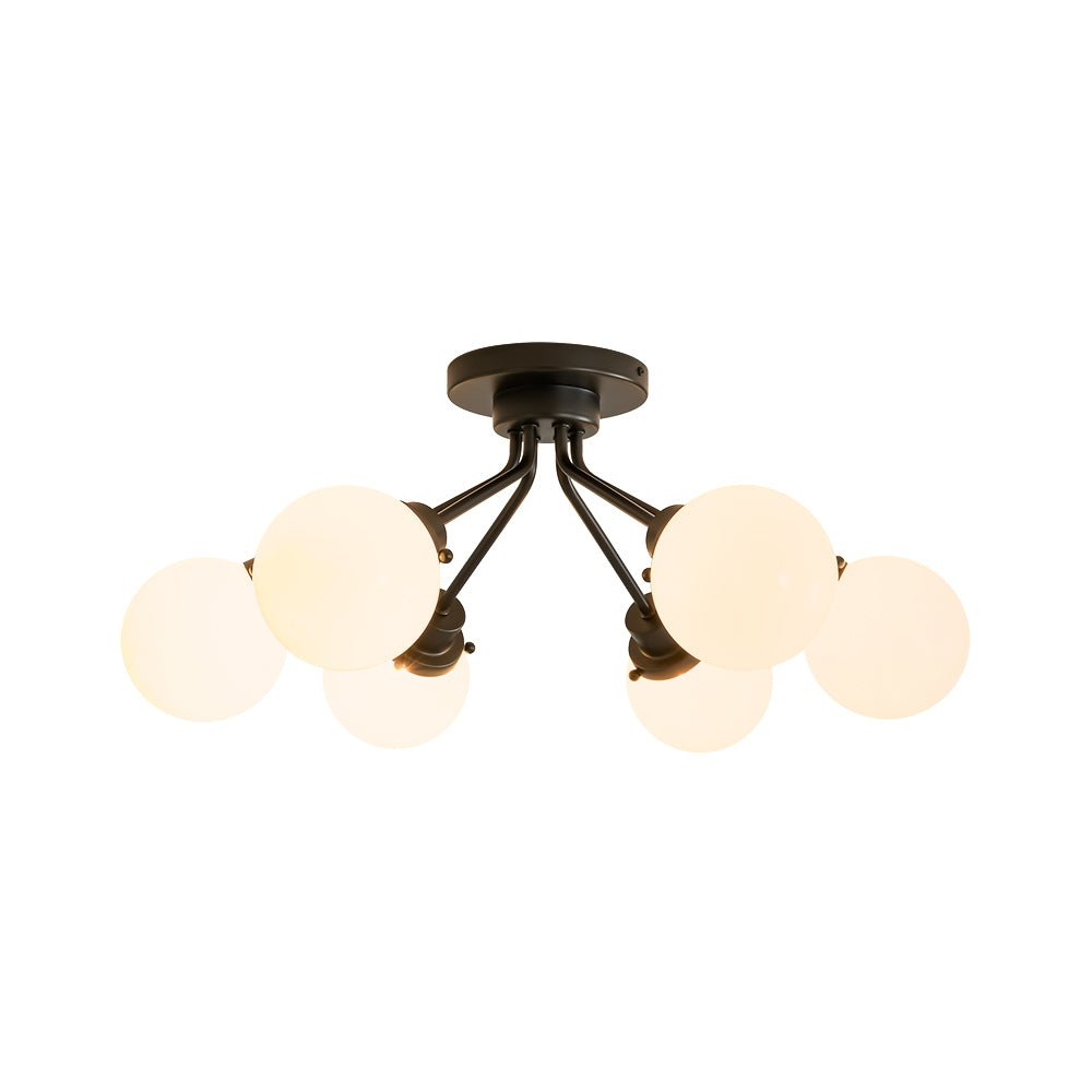 Blikunix Globe Sputnik Opal Glass Semi Flush Mount Ceiling Light