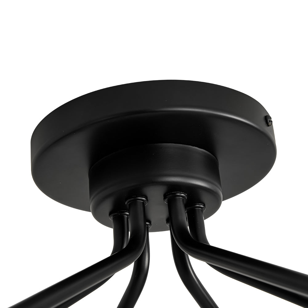 Blikunix Globe Sputnik Opal Glass Semi Flush Mount Ceiling Light