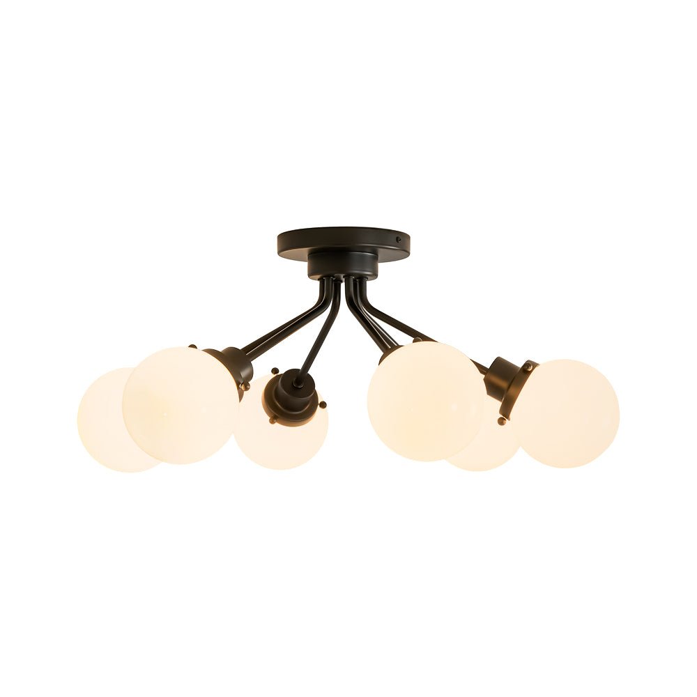 Blikunix Globe Sputnik Opal Glass Semi Flush Mount Ceiling Light