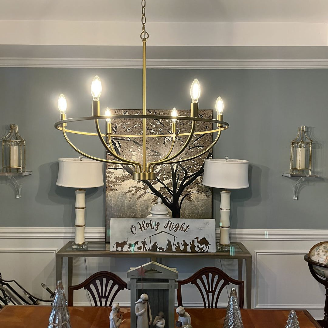 Alving Industrial Candle Style Metal Chandelier