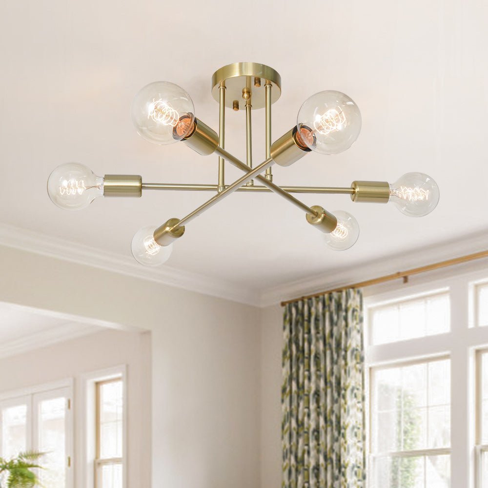 Rauouli Minimalist Metal Semi Flush Fixture Ceiling Light