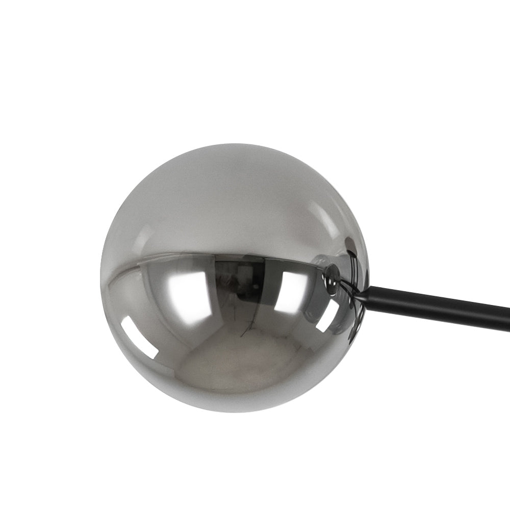 Xenuvium Globe Linear Sputnik Smoked Glass Semi Flush Ceiling Light