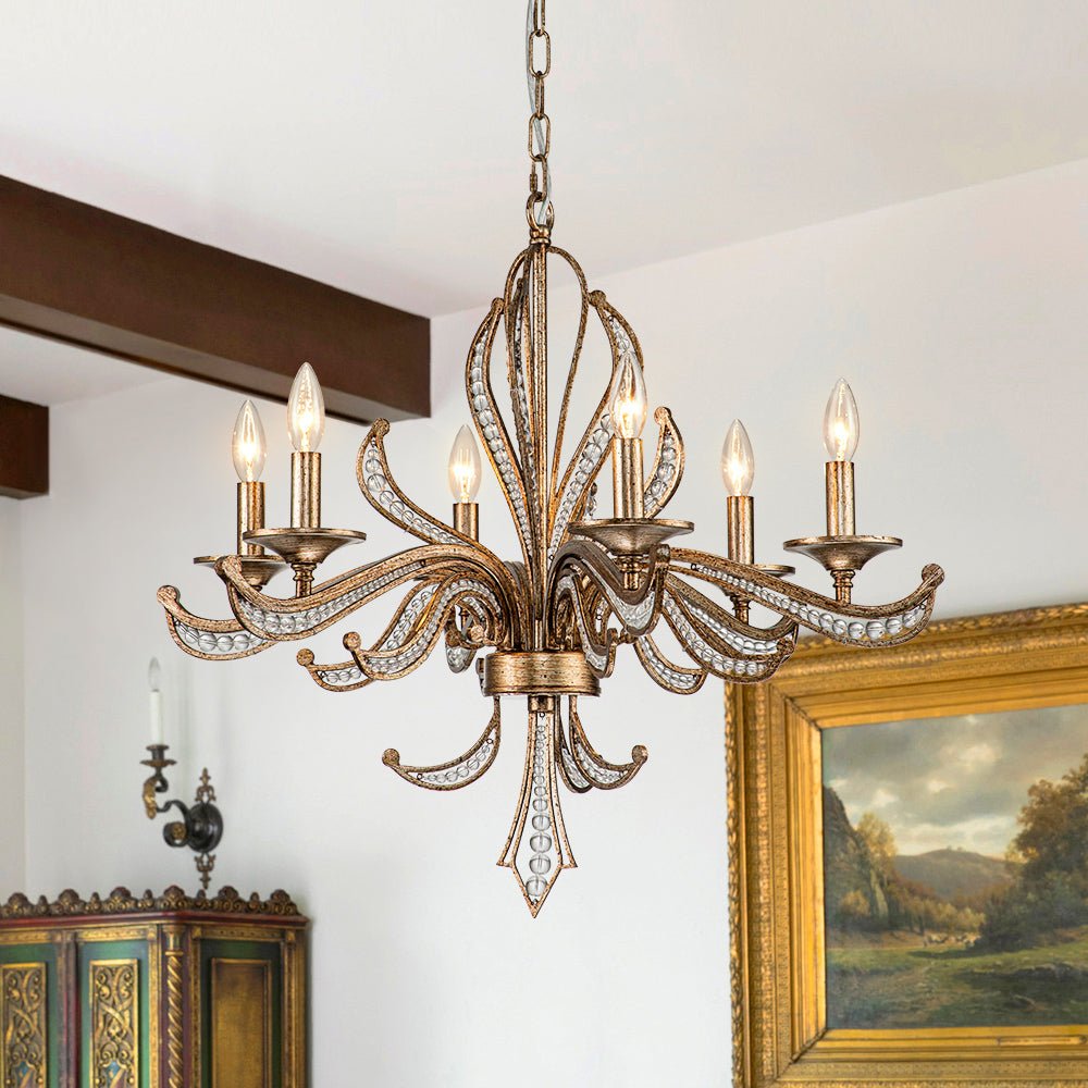 Ossian Vintage Candle Style Metal Chandelier