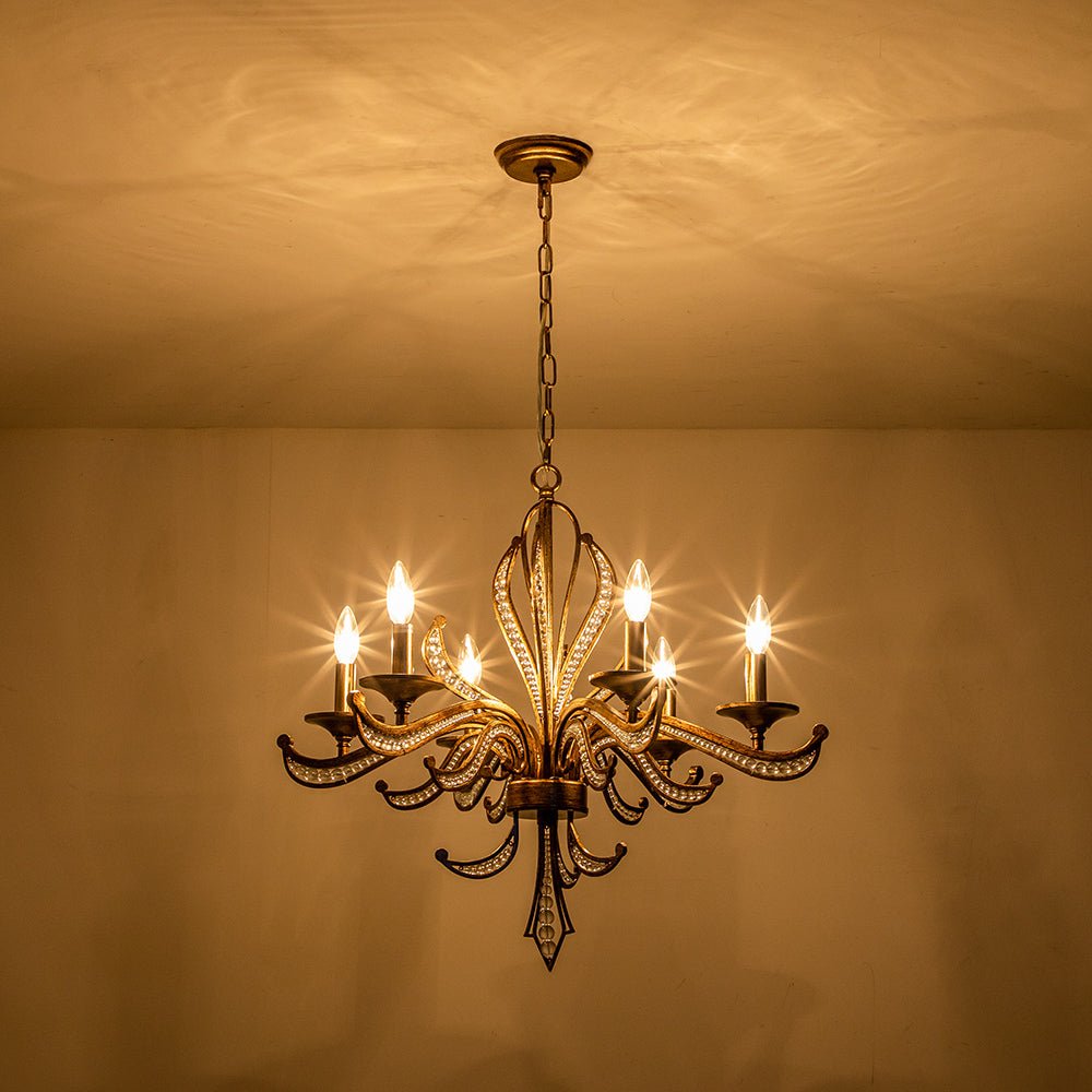 Ossian Vintage Candle Style Metal Chandelier