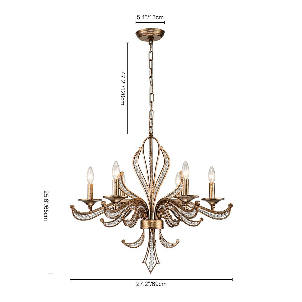Ossian Vintage Candle Style Metal Chandelier